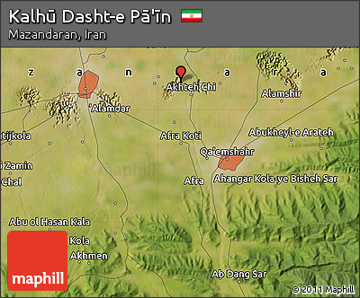 Satellite Map of Kalhū Dasht-e Pā'īn