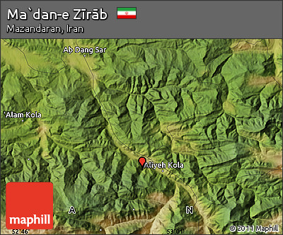 Satellite Map of Ma`dan-e Zīrāb