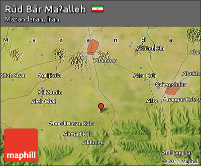 Satellite Map of Rūd Bār Maḩalleh