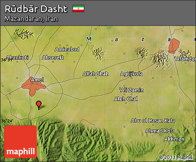Satellite Map of Rūdbār Dasht