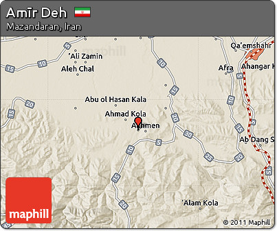 Shaded Relief Map of Amīr Deh