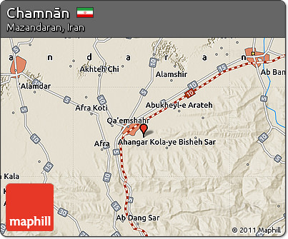 Shaded Relief Map of Chamnān