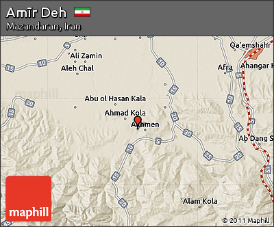 Shaded Relief Map of Amīr Deh