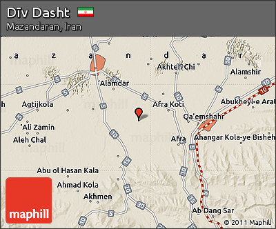 Shaded Relief Map of Dīv Dasht