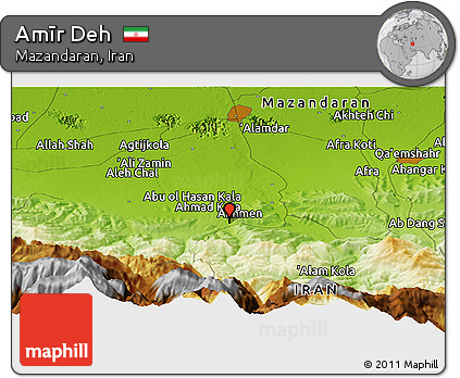 Physical Panoramic Map of Amīr Deh