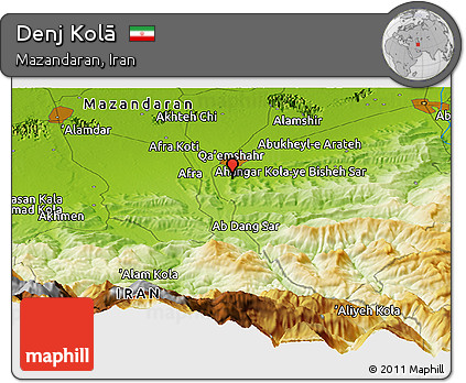 Physical Panoramic Map of Denj Kolā