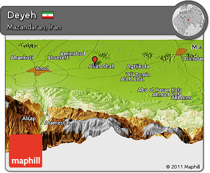 Physical Panoramic Map of Deyeh