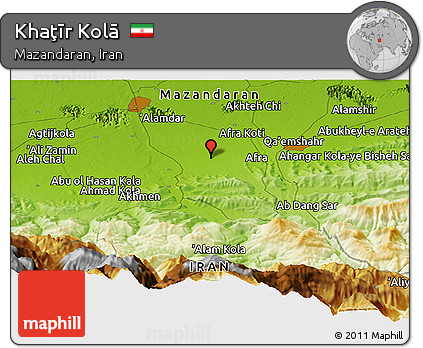 Physical Panoramic Map of Khaţīr Kolā