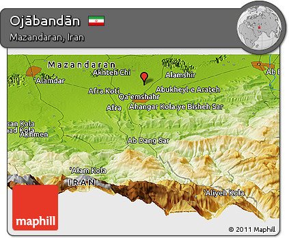 Physical Panoramic Map of Ojābandān