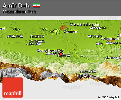 Physical Panoramic Map of Amīr Deh