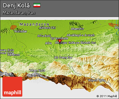 Physical Panoramic Map of Denj Kolā