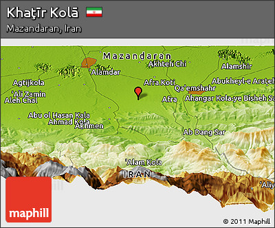 Physical Panoramic Map of Khaţīr Kolā