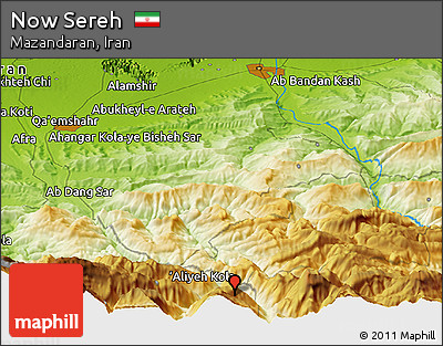 Physical Panoramic Map of Now Sereh