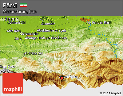 Physical Panoramic Map of Pārsī