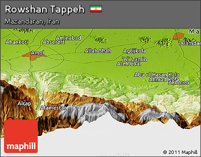 Physical Panoramic Map of Rowshan Tappeh