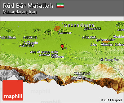 Physical Panoramic Map of Rūd Bār Maḩalleh