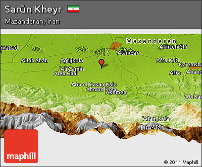 Physical Panoramic Map of Sarūn Kheyr