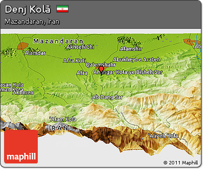 Physical Panoramic Map of Denj Kolā