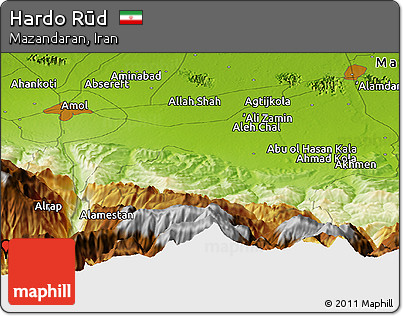 Physical Panoramic Map of Hardo Rūd