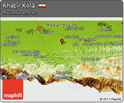 Physical Panoramic Map of Khaţīr Kolā