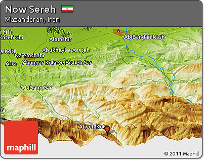Physical Panoramic Map of Now Sereh