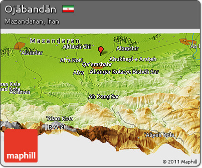 Physical Panoramic Map of Ojābandān