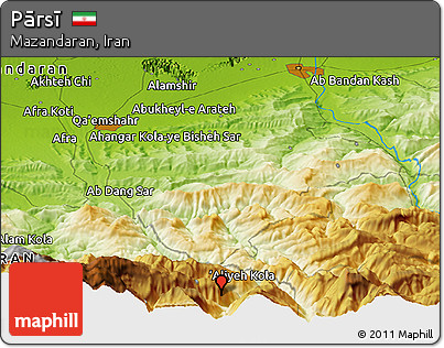 Physical Panoramic Map of Pārsī