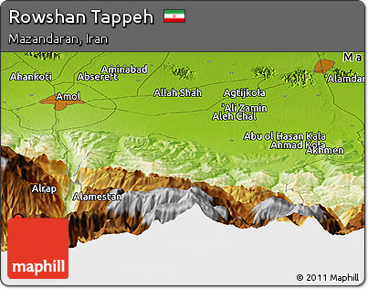 Physical Panoramic Map of Rowshan Tappeh