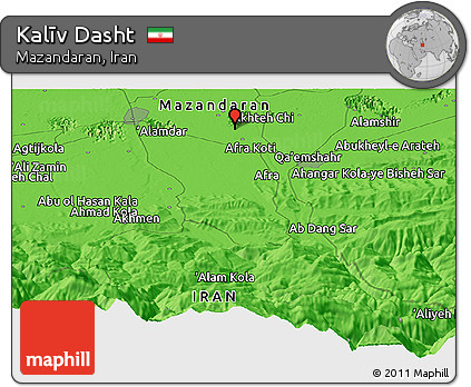Political Panoramic Map of Kalīv Dasht