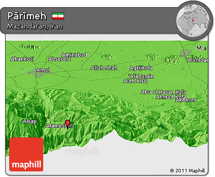 Political Panoramic Map of Pārīmeh