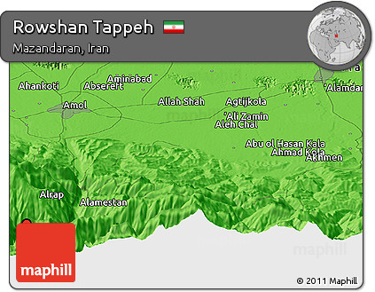 Political Panoramic Map of Rowshan Tappeh