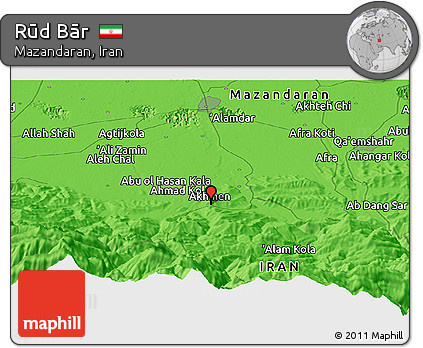 Political Panoramic Map of Rūd Bār