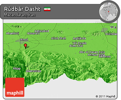 Political Panoramic Map of Rūdbār Dasht
