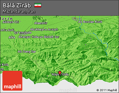Political Panoramic Map of Bālā Zīrāb