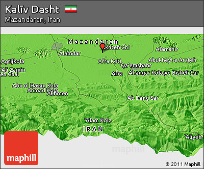 Political Panoramic Map of Kalīv Dasht