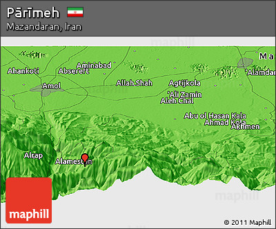 Political Panoramic Map of Pārīmeh