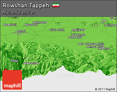 Political Panoramic Map of Rowshan Tappeh