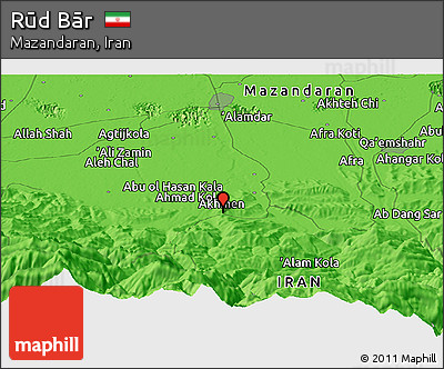 Political Panoramic Map of Rūd Bār