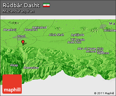 Political Panoramic Map of Rūdbār Dasht