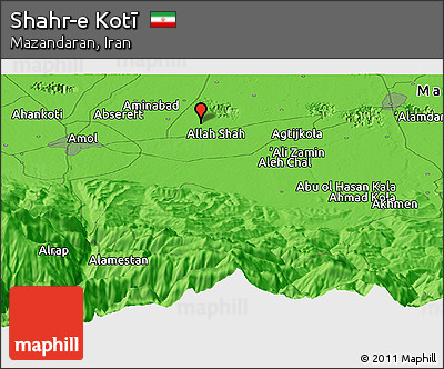 Political Panoramic Map of Shahr-e Kotī