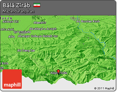 Political Panoramic Map of Bālā Zīrāb