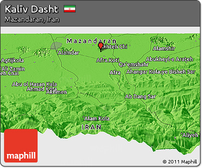 Political Panoramic Map of Kalīv Dasht