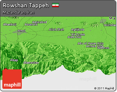 Political Panoramic Map of Rowshan Tappeh