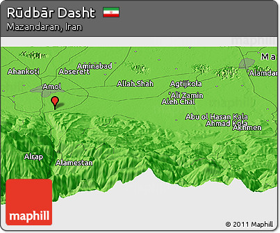 Political Panoramic Map of Rūdbār Dasht
