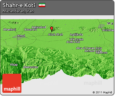 Political Panoramic Map of Shahr-e Kotī