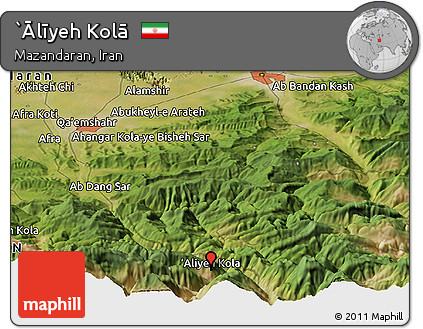 Satellite Panoramic Map of `Ālīyeh Kolā