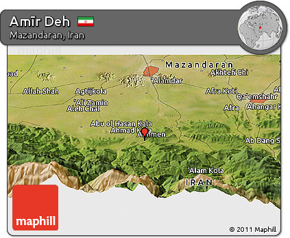 Satellite Panoramic Map of Amīr Deh