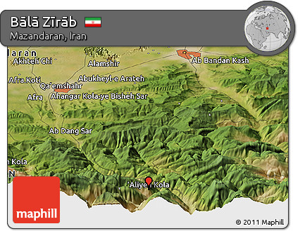 Satellite Panoramic Map of Bālā Zīrāb