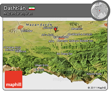 Satellite Panoramic Map of Dashtīān