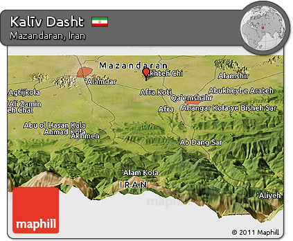 Satellite Panoramic Map of Kalīv Dasht